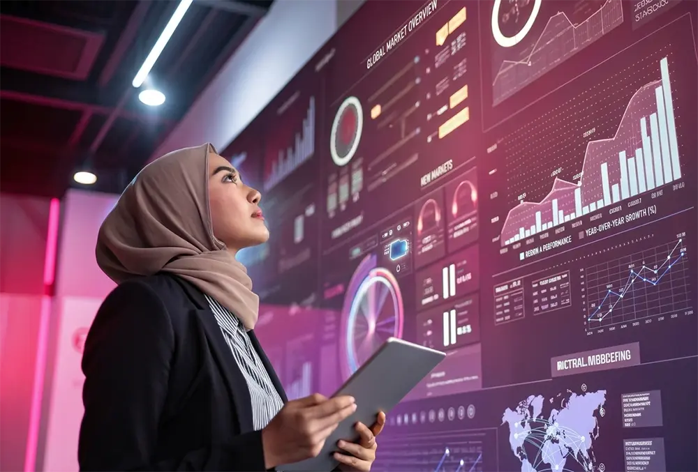 Woman exploring digital opportunities